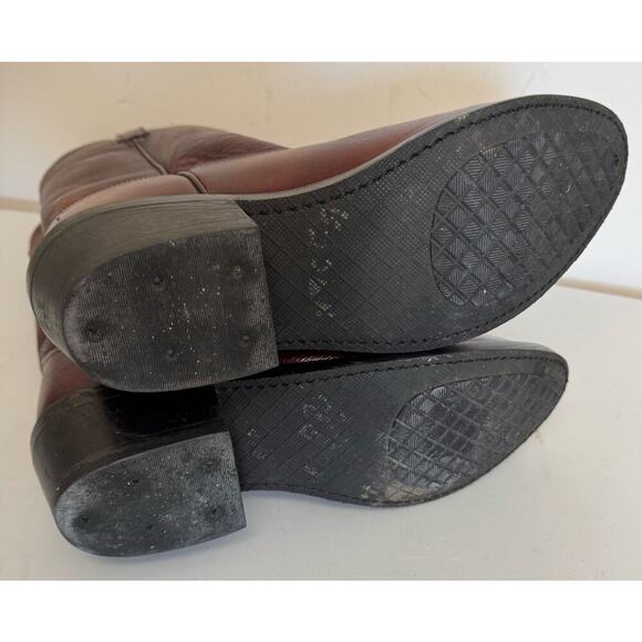 Men’s Cowboy Boots Leather Size 11EE
Dark Brown Red Side Loops Low Heel - Picture 7 of 13